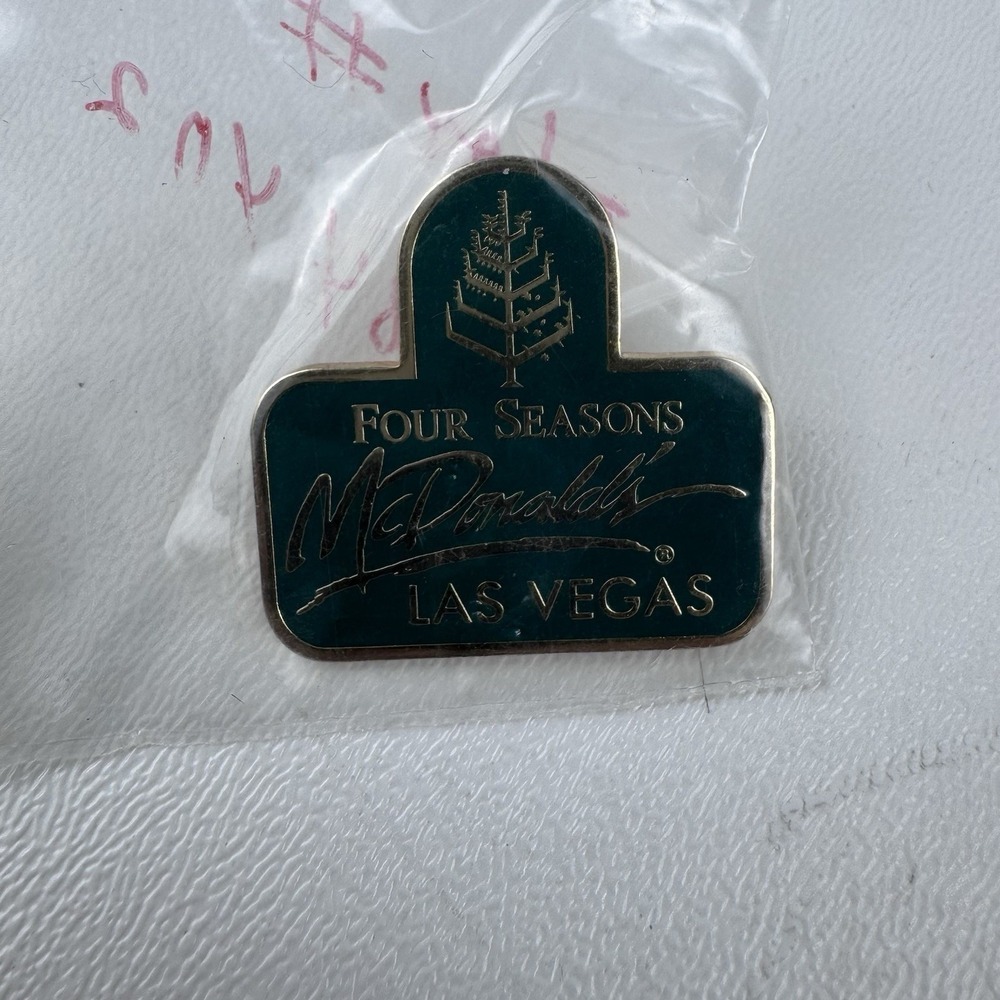 RARE - Vintage McDonald's Four Seasons Las Vegas Pin Gold Green Enamel
